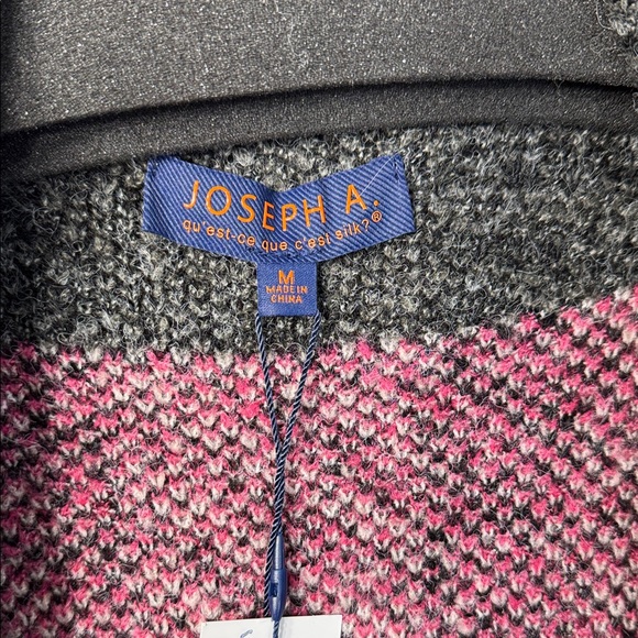 Joseph A Cardigan Pink/Purple/Gray Plaid Duster Length Open Front in Size M  NWT - Picture 11 of 12